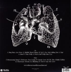 Ein Albumcover mit einem Herzdiagramm und einer Titelliste auf schwarzem Hintergrund.