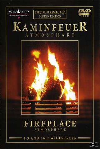 DVD-Cover: Kaminfeuer mit brennenden Flammen. Titel: Kaminfeuer Atmosphäre. Special Plasma/LCD Screen Edition.