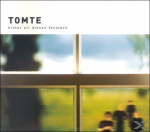 Albumcover mit Fenster, Silhouetten von Personen und verschwommenem Hintergrund. Titel: Tomte, Hinter all diesen Fenstern.
