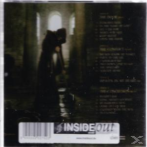 CD-Cover eines Gothic-Musikalbums. Eine vermummte Figur steht in einem dunklen, nassen Korridor.