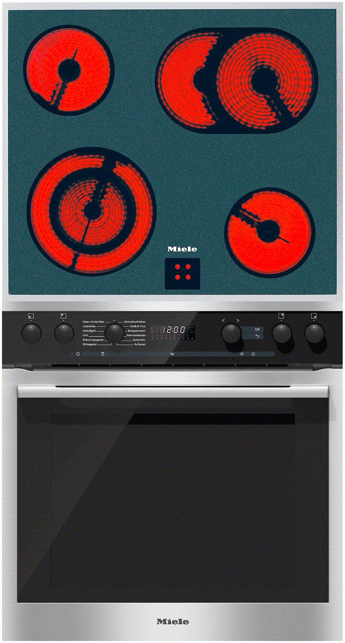 MIELE H 6166 E + KM 6003 LPT, Einbauherdset (Glaskeramikkochfeld, A+, 76 l)