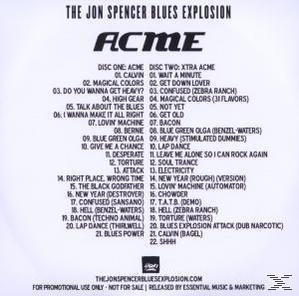 Albumcover mit Trackliste des Albums von The Jon Spencer Blues Explosion mit dem Titel "ACME".