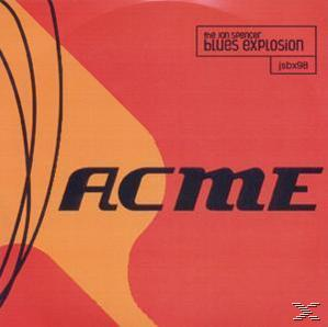 Albumcover mit dem Text 'ACME' in großen Buchstaben auf rotem Hintergrund. Die Band ist 'The Jon Spencer Blues Explosion'.