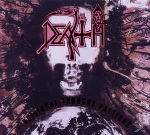 Albumcover für 'Individual Thought Patterns' von Death. Zeigt einen Schädel, das Logo der Band und Text.