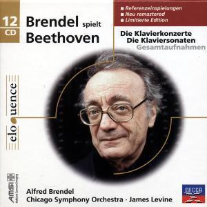Albumcover: Alfred Brendel in einem schwarzen Kreis. Titel: 'Brahms spielt Beethoven'.