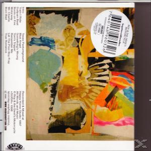 Albumcover mit einem abstrakten Gemälde. Tracks auf der linken Seite und ein Barcode auf der rechten Seite.