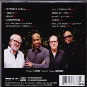 CD hátlapja: Négy férfi szemüveggel. A szöveg olyan dalokat sorol fel, mint a "December Dream" és az "All I Wanna Do".