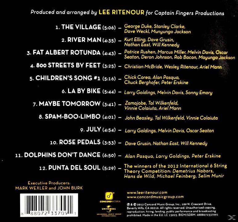 Albumcover mit Titelliste und Credits. Beiger Hintergrund mit schwarzem Text.