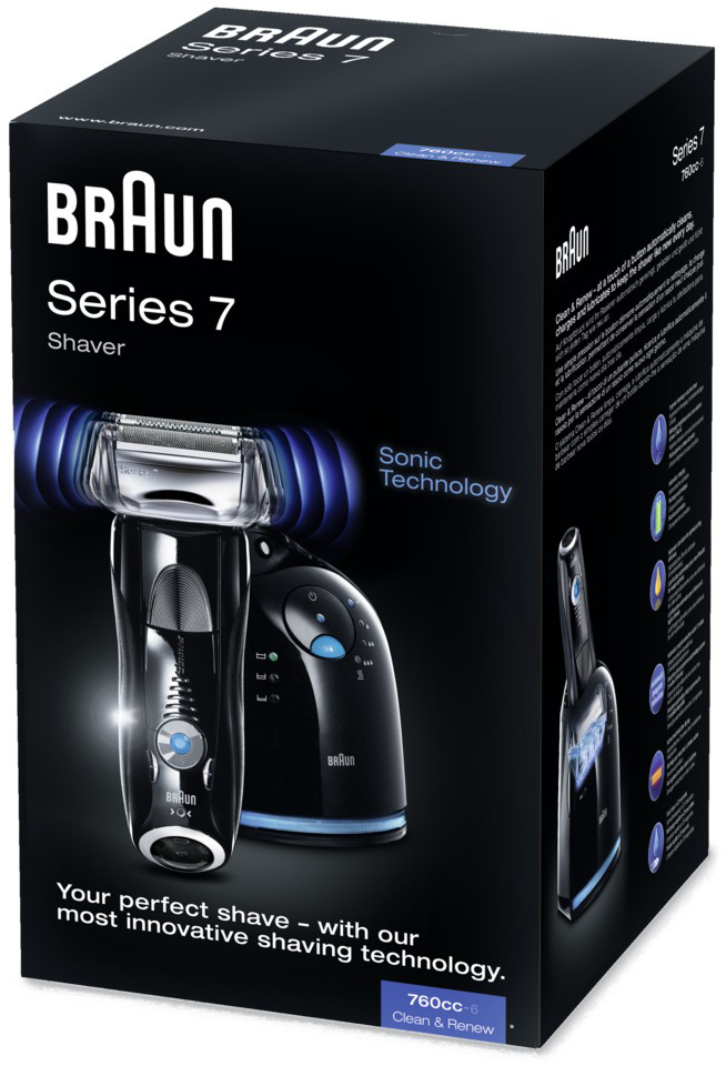 BRAUN Series 7 – 760cc Rasierer Schwarz (Active Lift, 3fach Schersystem, Reinigungsstation: Ja)