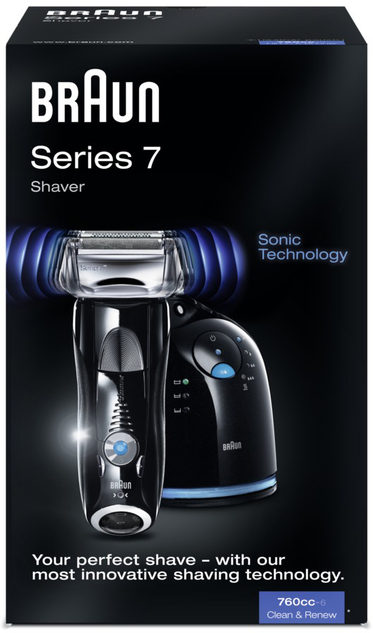 BRAUN Series 7 – 760cc Rasierer Schwarz (Active Lift, 3fach Schersystem, Reinigungsstation: Ja)