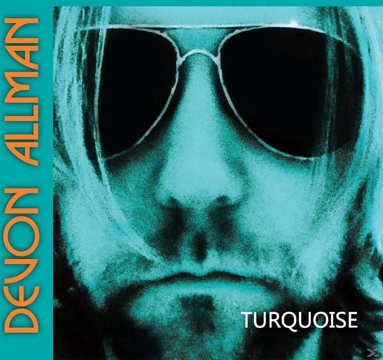 Albumcover: Porträt eines Mannes mit Sonnenbrille, türkisfarbener Hintergrund und Devon Allman.