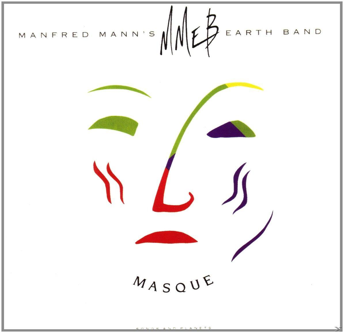 Albumcover. Ein Gesicht mit abstrakten Linien und Formen. Text: Manfred Mann's Earth Band, Masque.