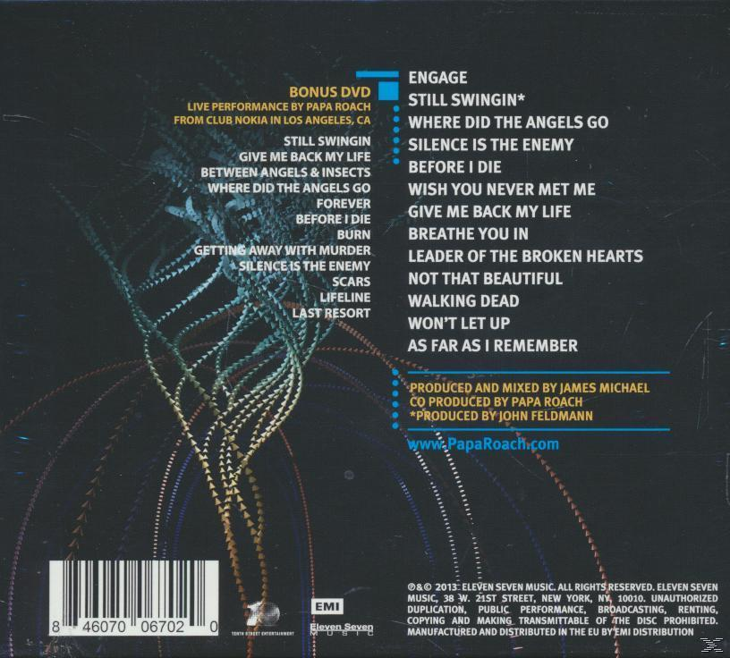 CD-Rückseite von Papa Roach. Titelliste und Bandinformationen.