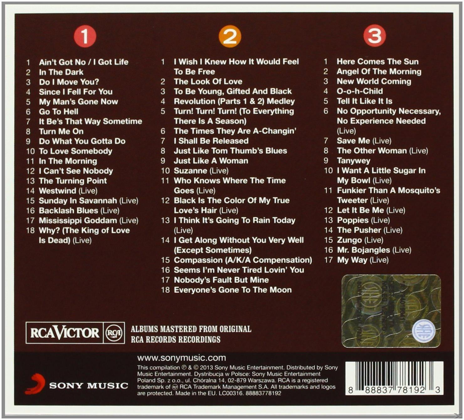 Albumcover mit Titellisten. Oben sind die Zahlen 1, 2 und 3. RCA Victor und Sony Music Logos sind sichtbar.