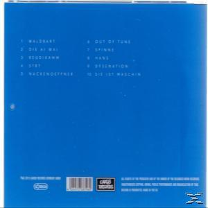 Album-Rückseite mit Titelliste auf blauem Hintergrund. Weißer Text ist vorhanden.
