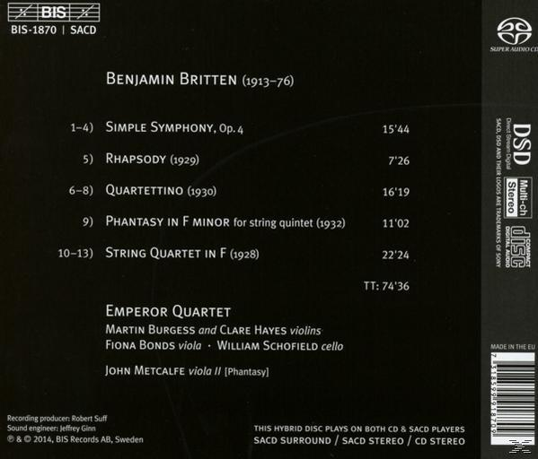 Emperor String Quartet - Streichquartette vol.3  - (SACD Hybrid)