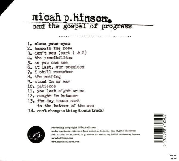 Micah P Hinson - Gospel Hinson Of Micah (CD) - P. & Progress The