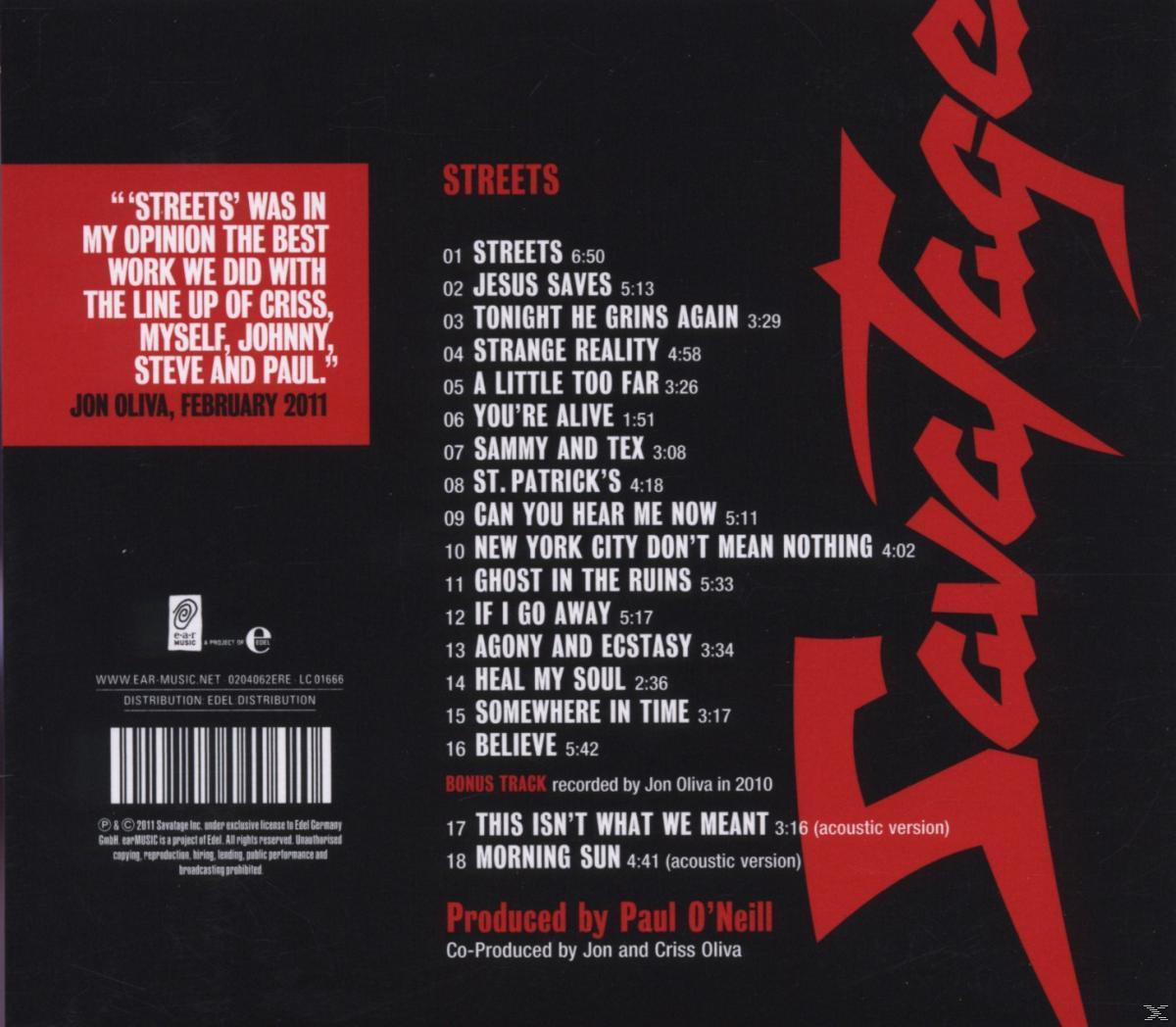 CD-borító egy album számlistájával, piros Savatage logóval.