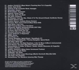 CD-Cover mit Text in zwei Spalten. Das Cover listet Songs verschiedener Künstler auf.