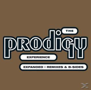 Brauner Hintergrund mit weißem Text: The Prodigy, Experience, Expanded: Remixes & B-Sides.