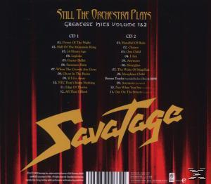 CD-Cover. Ein goldenes Logo auf rotem Hintergrund. Der Text listet die Songs des Albums auf.