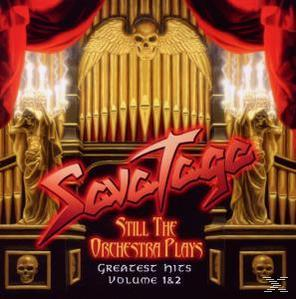 Albumcover. Bühne mit Orgel, Engeln und Text: Savatage, Still The Orchestra Plays.