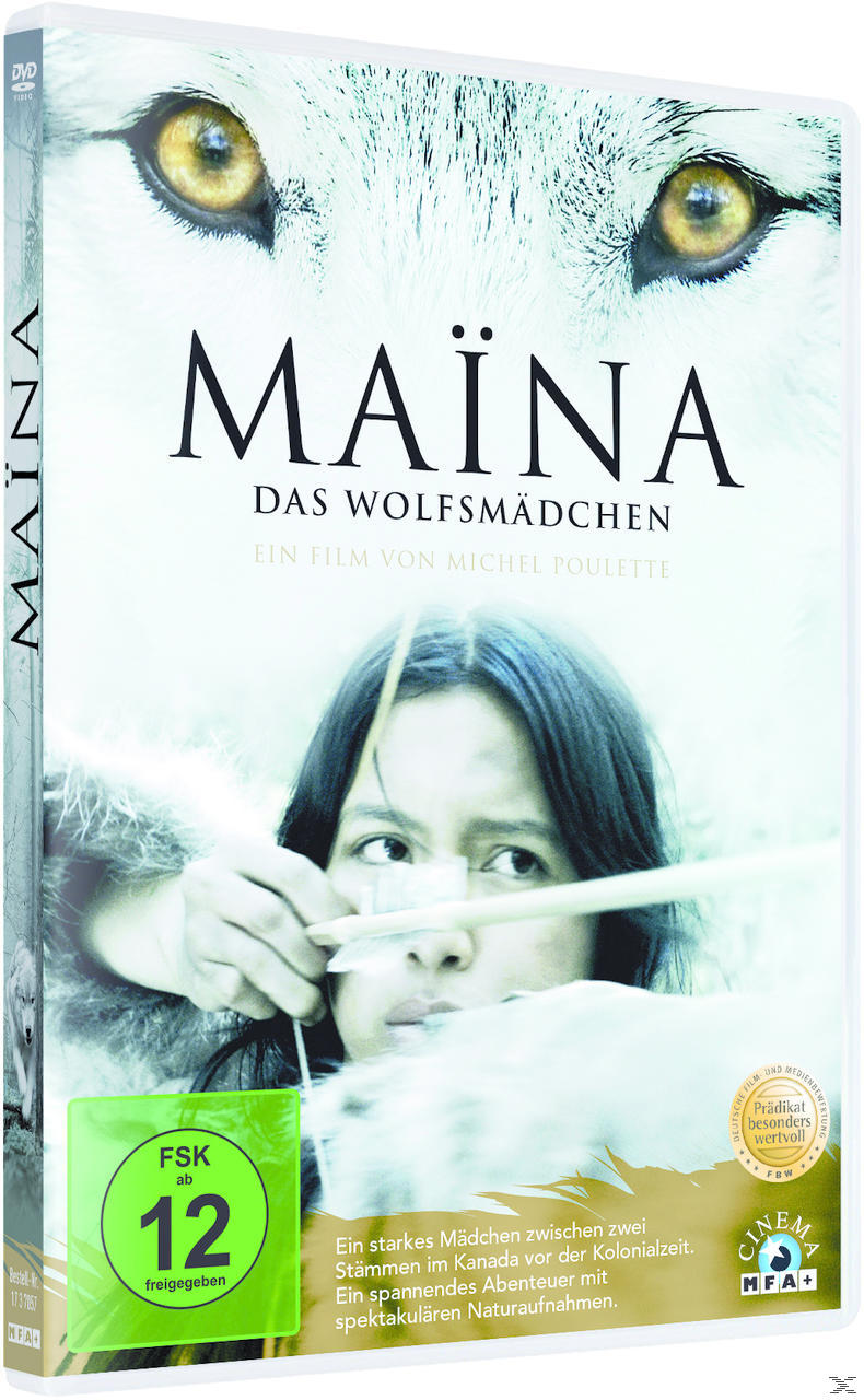 DVD-Cover: Filmposter einer Frau mit Pfeil, Filmtitel 'MAINA'.