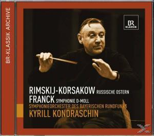 CD-Cover mit einem Mann, der ein Orchester dirigiert. Der Text enthält 'Rimsky-Korsakov' und andere Details.
