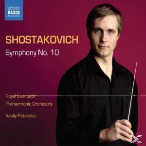 Albumcover. Mann in schwarzem Hemd hält Dirigentenstab. Titel: Schostakowitsch Symphonie Nr. 10.