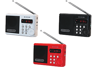 GOLDMASTER SR-142 USB Taşınabilir Hoparlörlü Modern El Radyosu Kırmızı