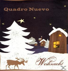 Albumcover mit einer Winterszene mit einem schneebedeckten Weihnachtsbaum, Häusern und einem Rentier.
