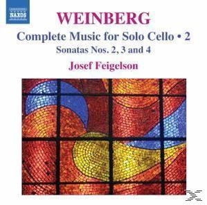 CD-Cover mit Buntglasmuster und Text: Weinberg, Complete Music for Solo Cello, Josef Feigelson.