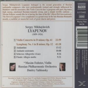 CD-Rückseite. Weißer Hintergrund, Text über Sergey Lyapunov und Trackliste.