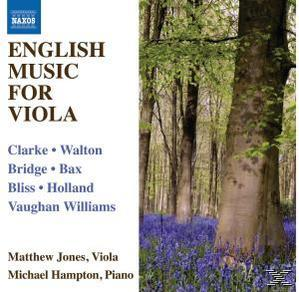 Albumcover mit Text und einer Waldszene mit blauen Blumen.