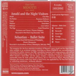 CD-Cover mit Text über Gian Carlo Menottis Oper, mit Titellisten und Details.