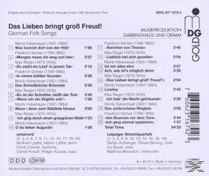 Album-Rückseite mit deutschem Text, Titelliste und Credits, alles auf weißem Hintergrund.