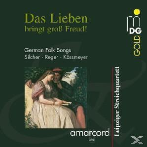 Albumcover. Gemälde eines Paares in einem Garten. Text: Das Lieben bringt gross Freud.