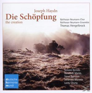 Albumcover. Szene von Wasser und Himmel. Text: Die Schöpfung (Die Schöpfung) von Joseph Haydn.