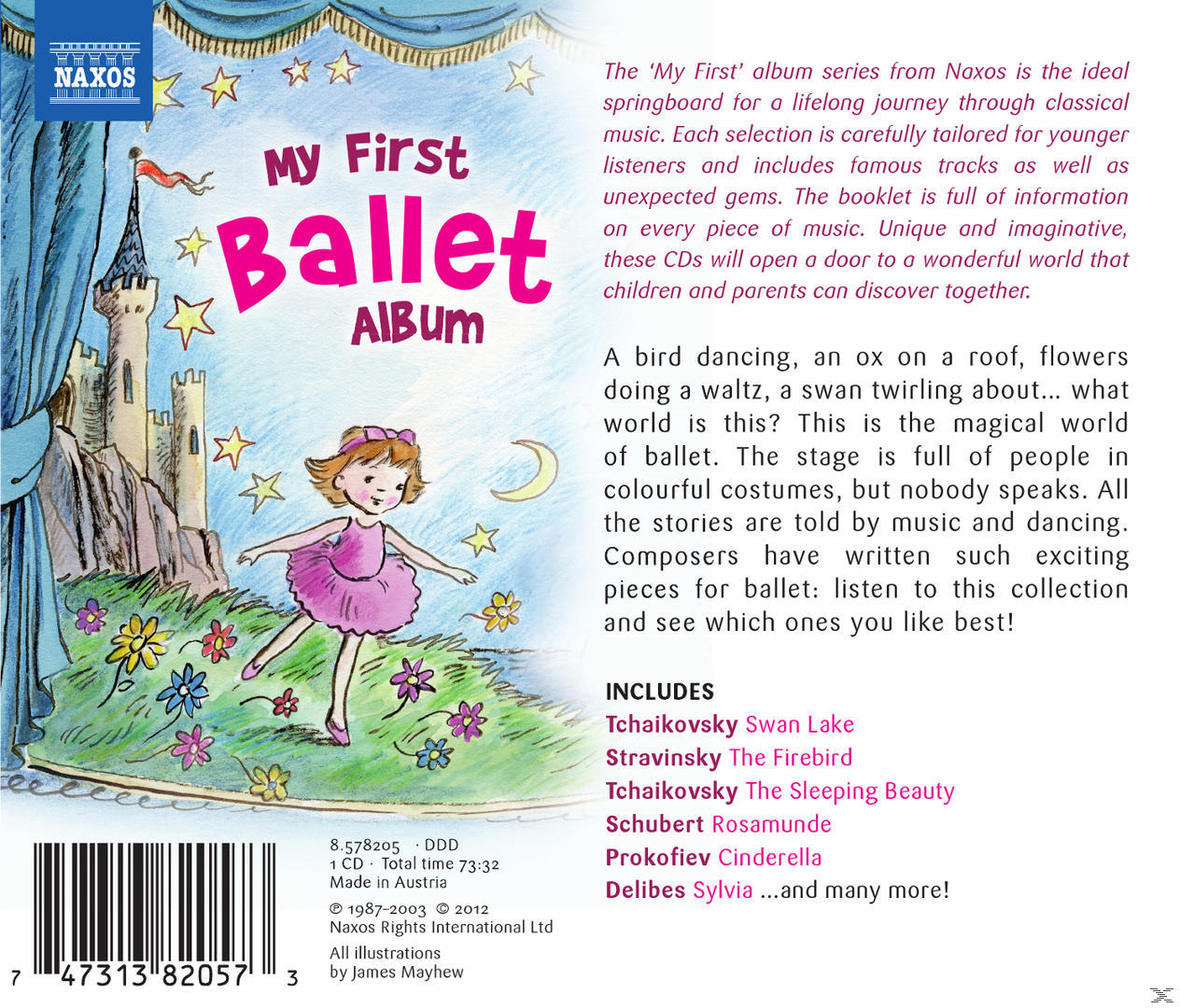 Albumcover mit einem Mädchen in rosa Kleid. Andere Illustrationen und Text sind vorhanden. Text ist auf Englisch.