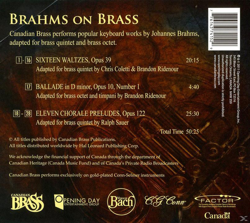 The Canadian Brass - Brahms On Brass  - (CD)