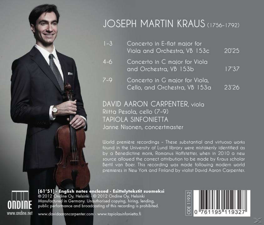 David Aaron Carpenter, Tapiola Sinfonietta - Bratschenkonzerte  - (CD)
