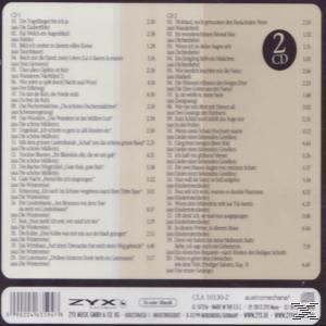 Ein CD-Cover mit einer Liste von Liedern. Der Hintergrund ist dunkel, der Text ist weiß. Die CD hat das Label '2 CD'.