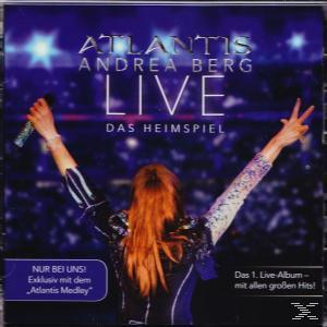 CD-Cover mit einer Frau, die Arme hochhält. Text sagt 'Atlantis Live'. Der Titel ist auf Deutsch.