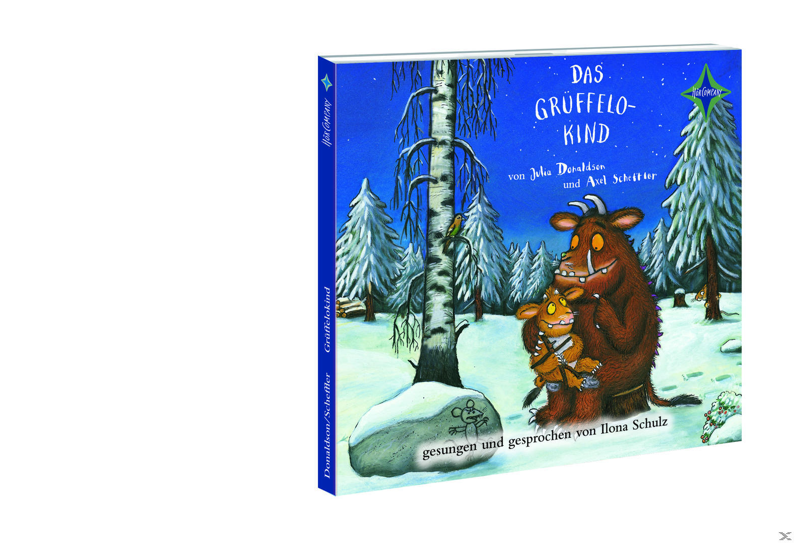 Buchcover mit deutschem Text und Gruffalo-Charakteren.