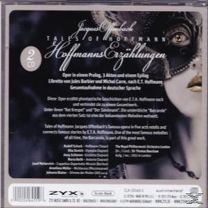 CD-Cover, dunkel mit einem Frauengesicht in einer Maske, Text über Hoffmanns Erzählungen.