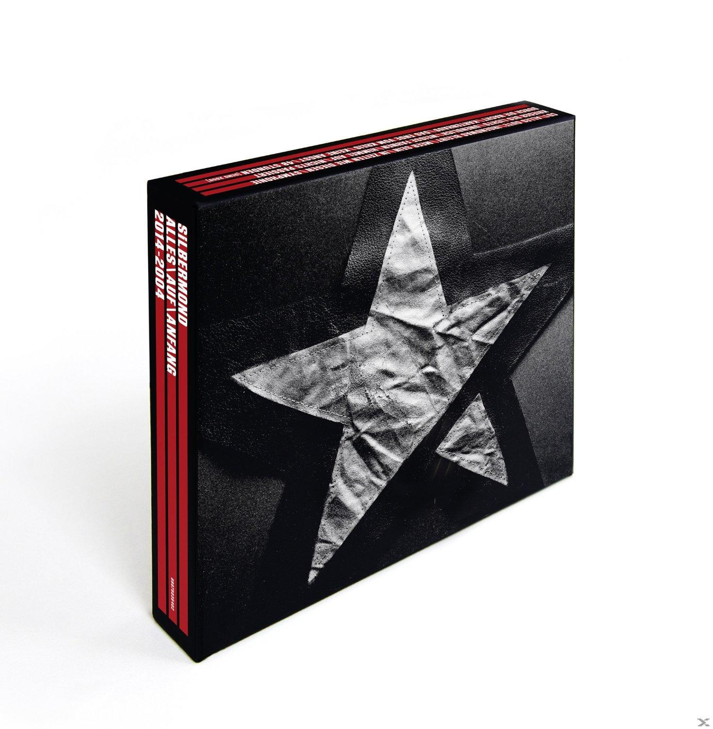 Albumcover. Schwarzes Cover mit weißem Stern. Text: Silbermond Alles Auf Anfang.
