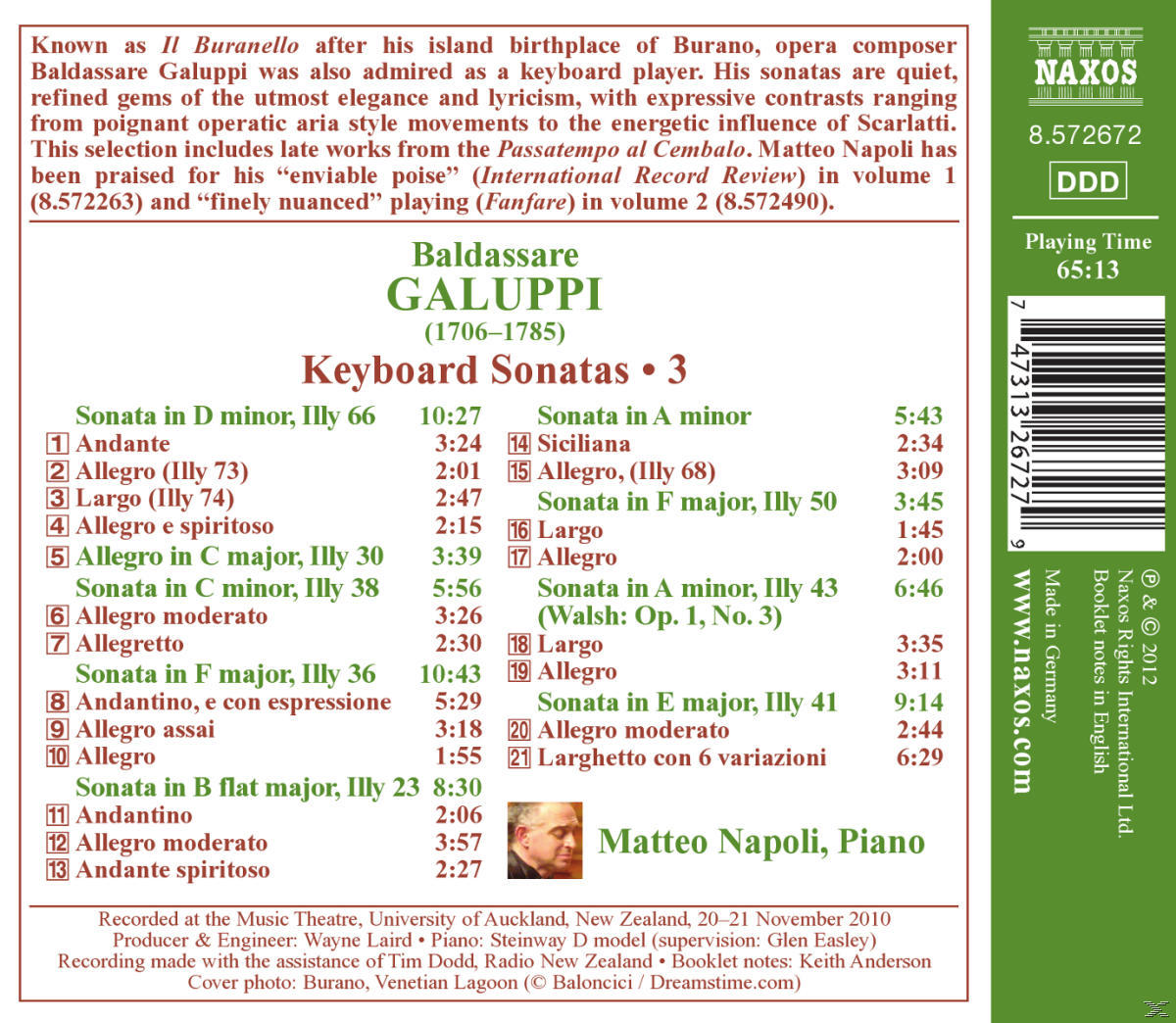 Matteo Napoli - Klaviersonaten Vol.3  - (CD)