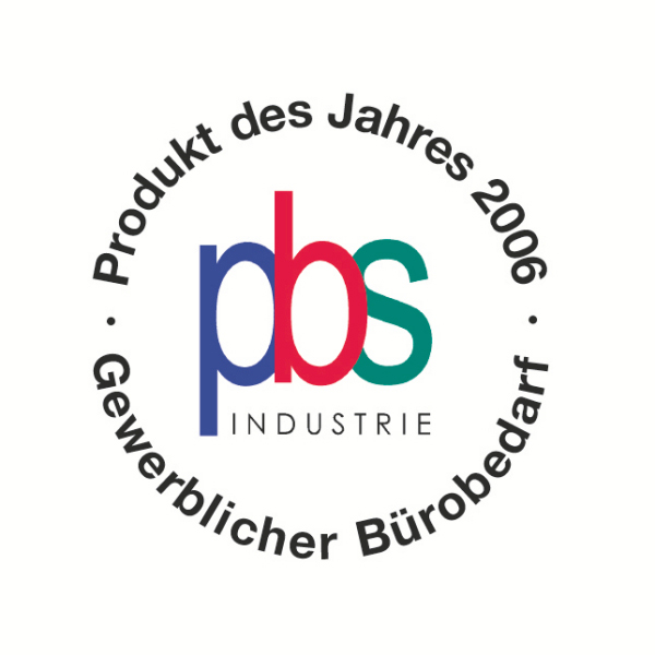 Ein weißer Hintergrund mit einem kreisförmigen Logo für 'Produkt des Jahres 2006' auf Deutsch.