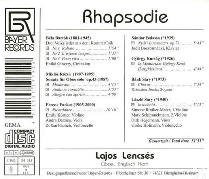 Lencses Lajos - Rhapsodie  - (CD)