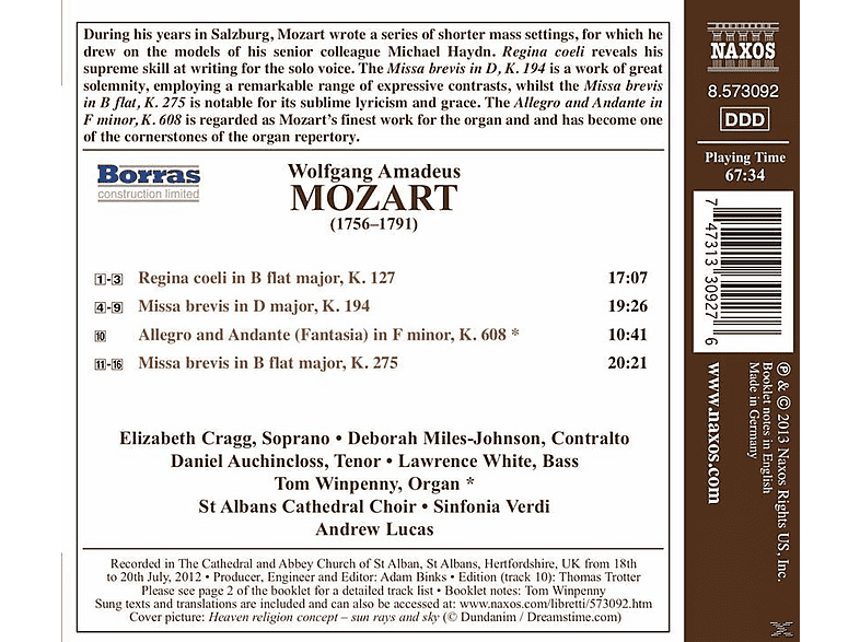 Thumbnail - Elizabeth Cragg, Deborah Miles-johnson, Daniel Auchincloss, Lawrence White, Tom Winpenny, Sinfonia Verdi, St Albans Cath...